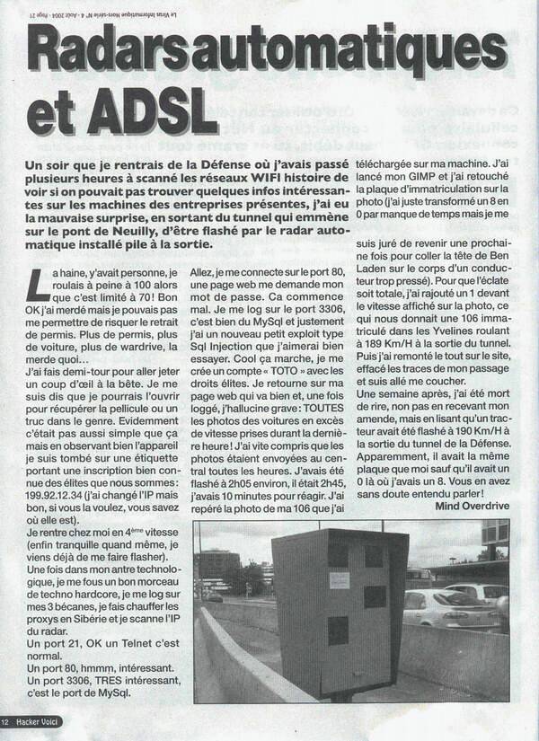 Radar automatique & ADSL